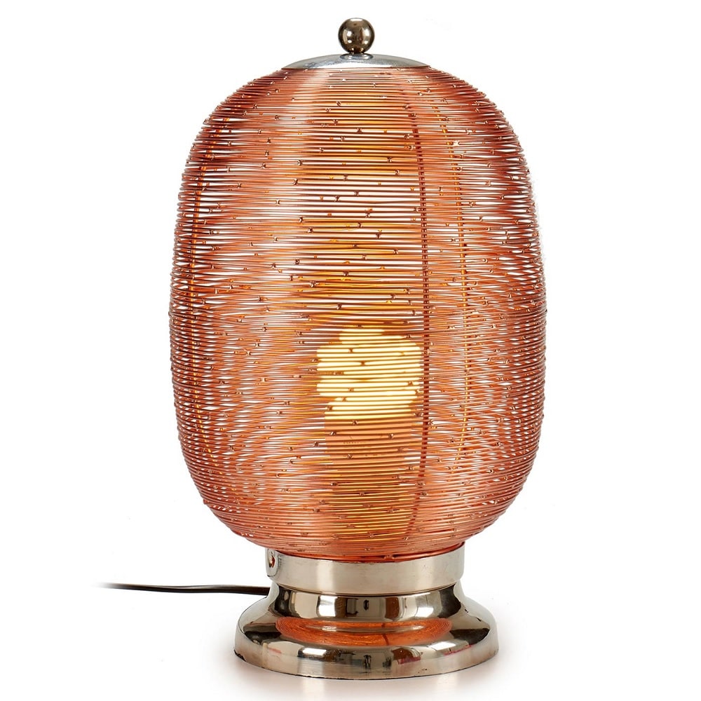 Lámpara metal para mesita de noche, cilindrico, acabado cobre - Kupro