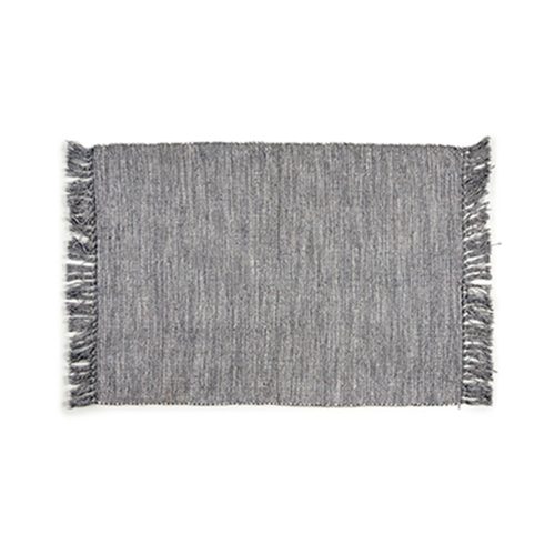 Alfombra de algodón, bordes sueltos 180 x 120 cm, gris - Cela