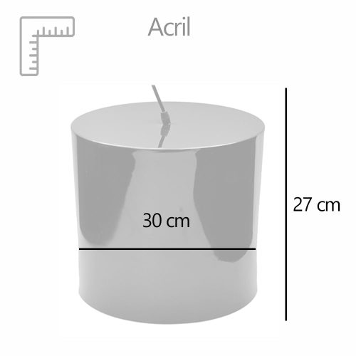 Medidas. Lámpara cilíndrica de acrílico, para techo - Acril