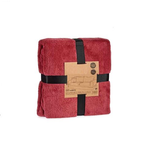 Envoltorio Manta suave de poliéster ideal para sofá o cama de 125 x 150 cm. Rosa oscuro- Torla