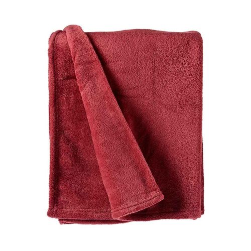 Manta suave de poliéster ideal para sofá o cama de 125 x 150 cm. Rosa oscuro - Torla