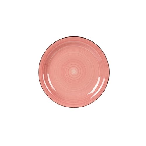 Plato grande llano de gres líneas finas en espiral colores varios Rosa – Ribadumia