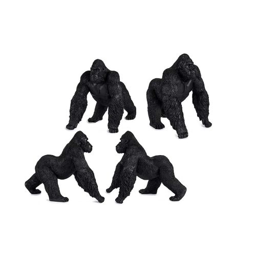 Angulos. Gorila apoyado en sus 4 extremidades, andando, de resina negro – Bwindi