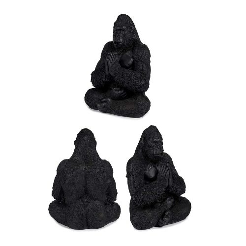Angulos. Gorila sentado orando, posición de yoga, piernas cruzadas negro – Bwindi