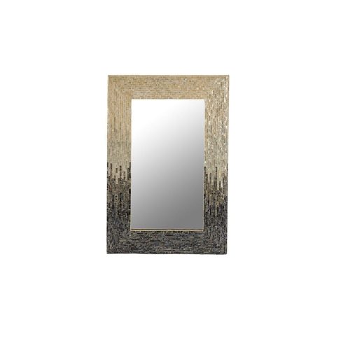 Frente. Espejo rectangular, hecho de nácar y aglomerado, dos tonos gris - Abejuela
