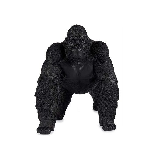 Gorila apoyado en sus 4 extremidades, andando, de resina negro – Bwindi