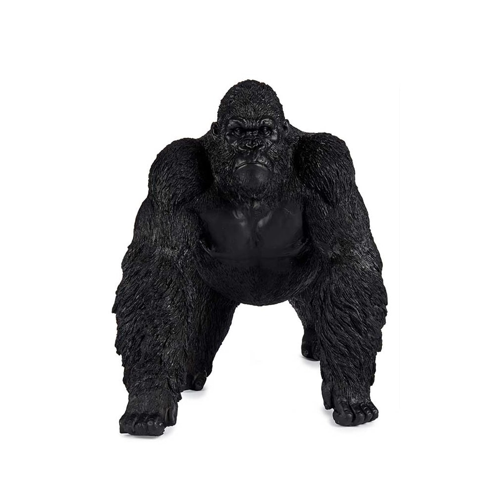 Gorila apoyado en sus 4 extremidades, andando, de resina ? Bwindi Negro 45 x 30 x 36 cm
