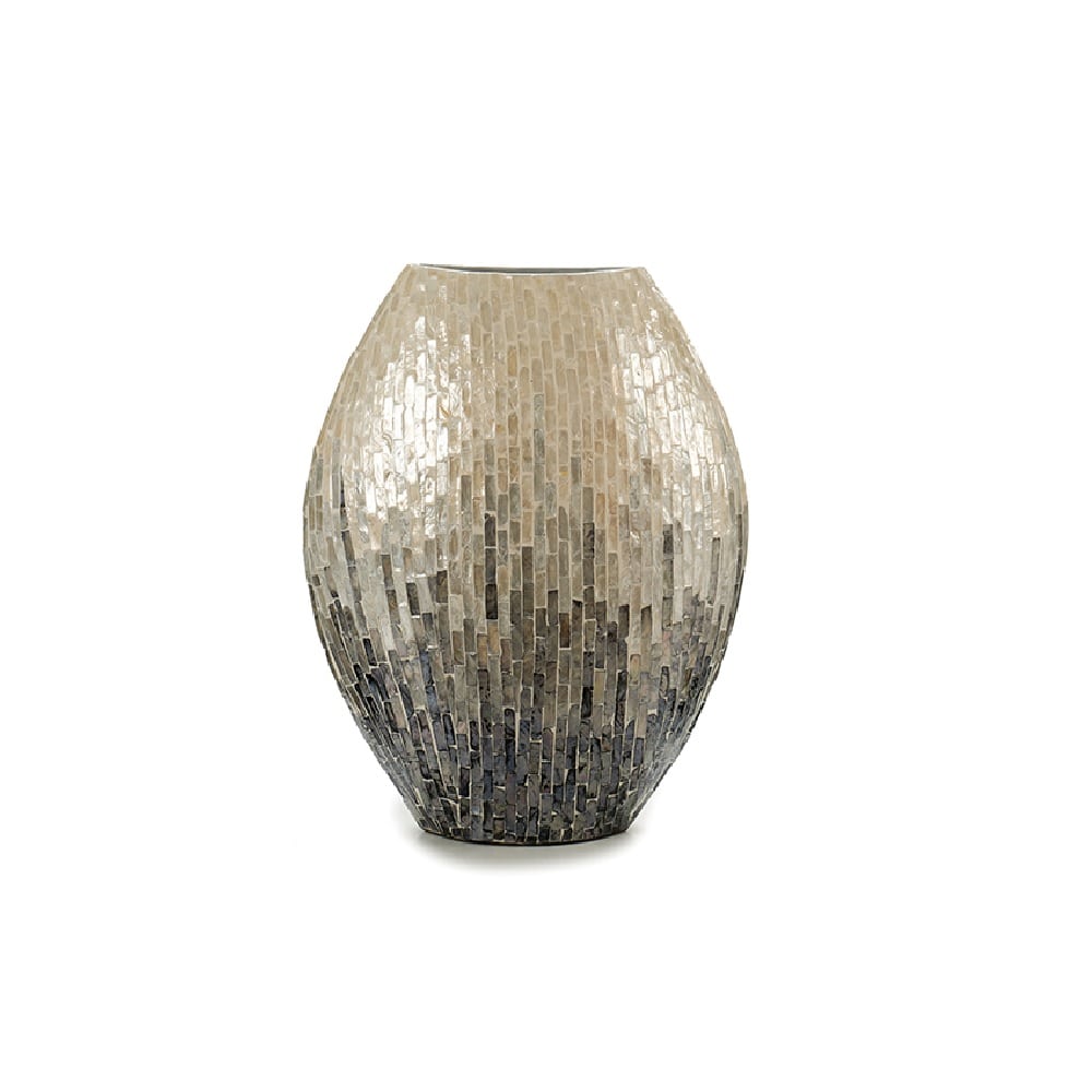 Bombonera pequeña de cristal, con tapa, forma copa, diseño rayas