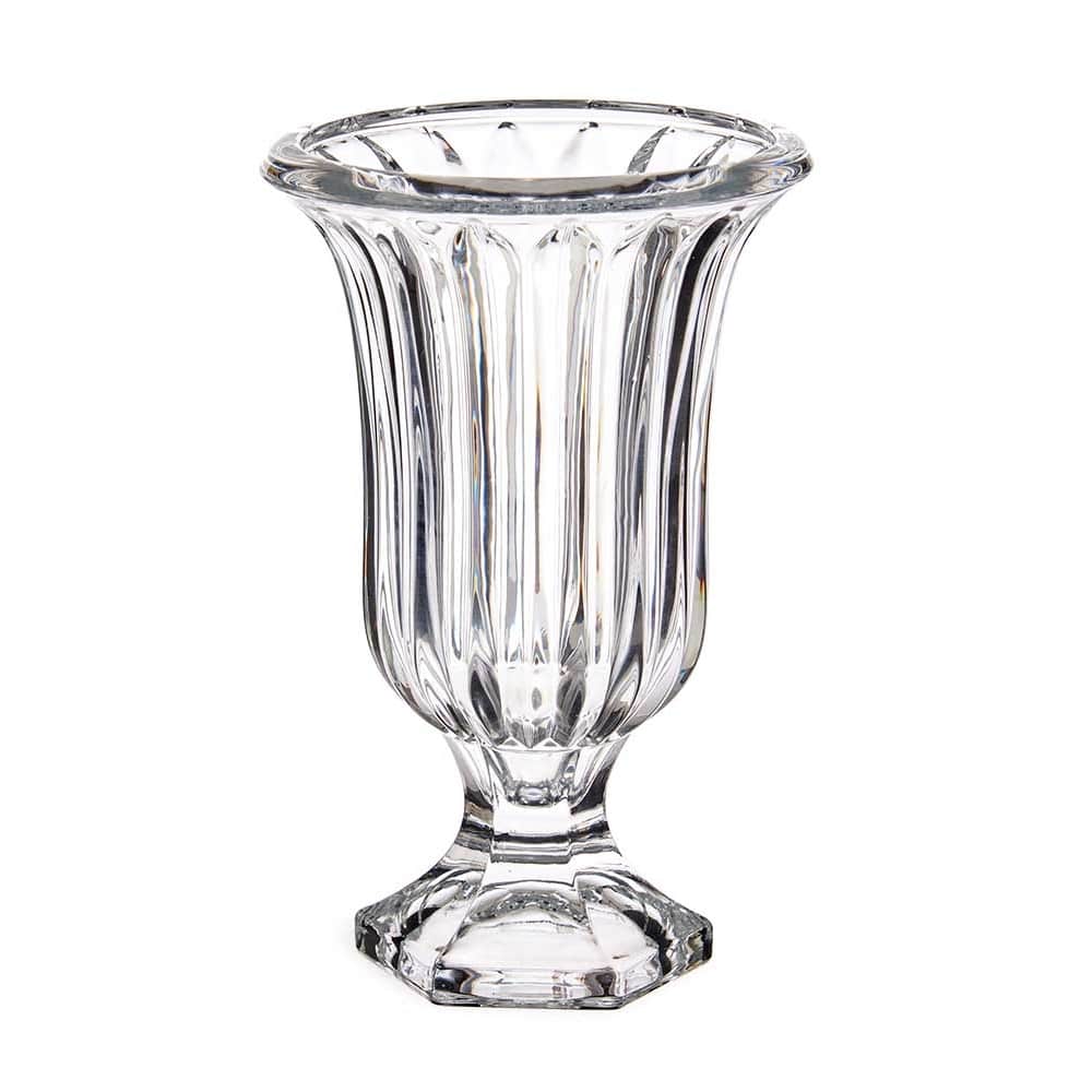 Jarrón de cristal transparente, de copa, diseño rayas - Maside - MEBLERO: muebles, decoración, jardín