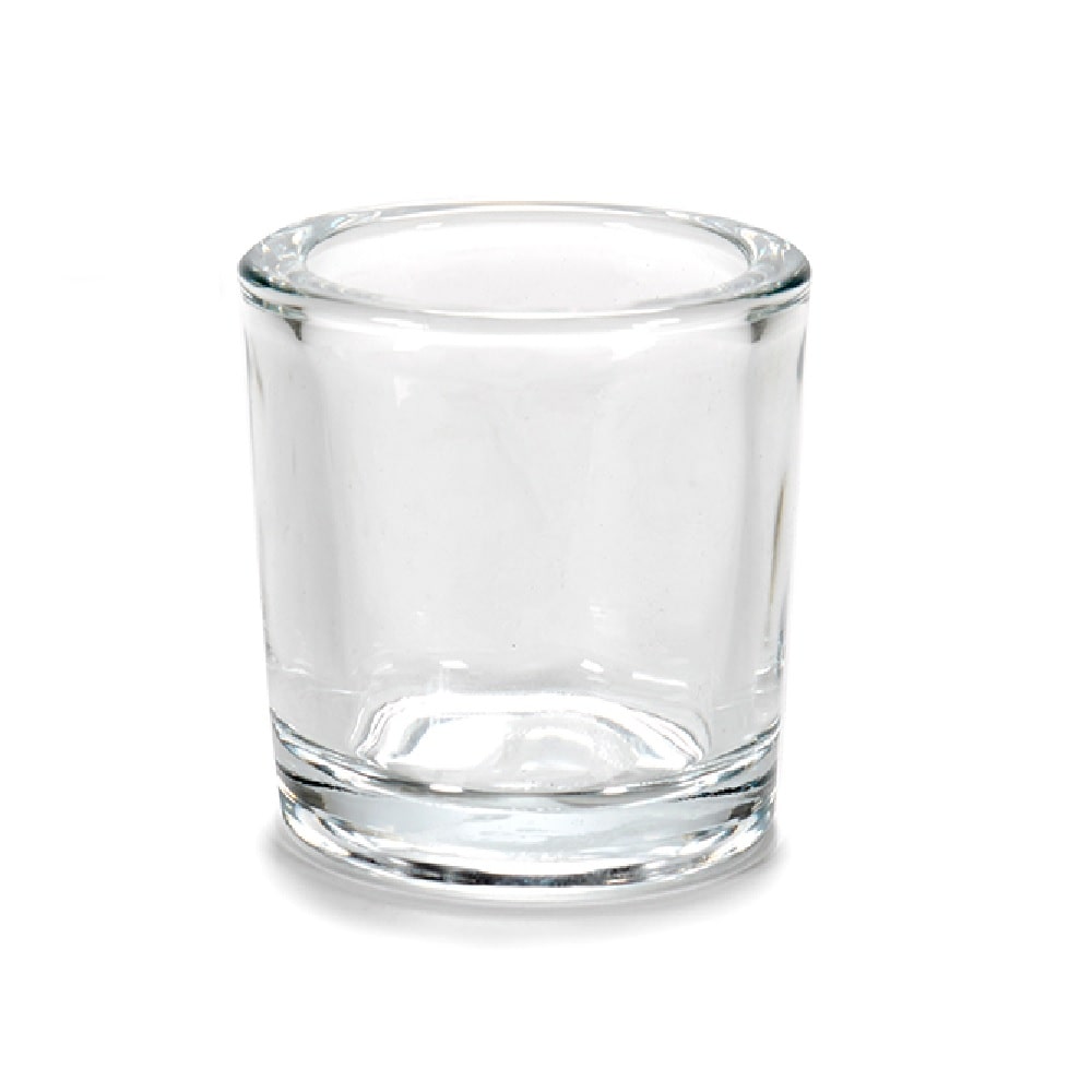 Portavelas de cristal para una vela de té, pequeño, cilíndrico - Balazote