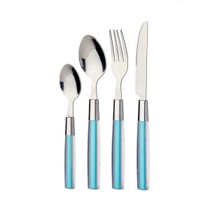 Set de cubiertos de acero inoxidable, 16 piezas, variedad de colores, azul - Arahal