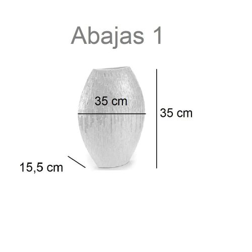 medidas Jarrón ancho de nácar, dos tonalidades, abertura ancha – Abajas - 31 x 15,5 x 35 cm Abajas