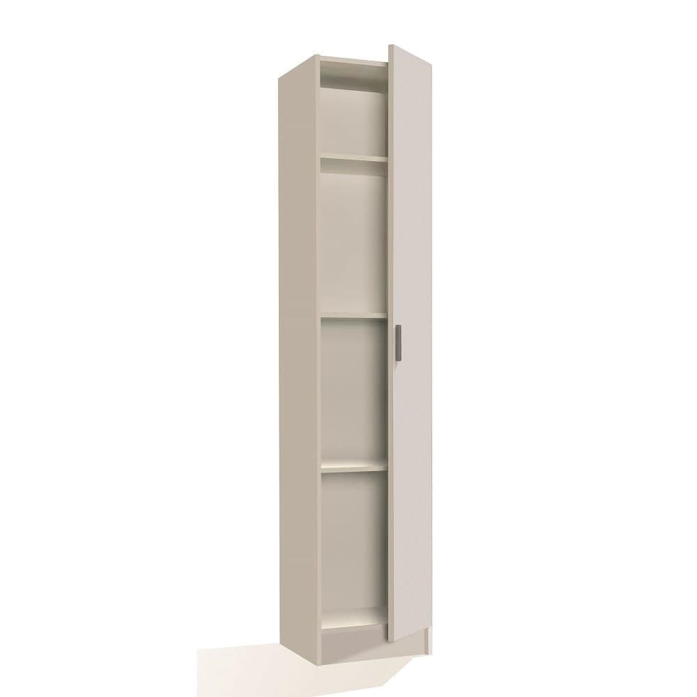Armario estrecho, una puerta, multiuso, 3 estantes altura regulable - Alatoz Blanco