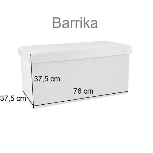 Medidas puf de terciopelo para almacenamiento, rectangular, plegable - Barrika-