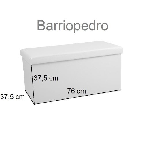 Medidas puf plegable almacenamiento forma rectangular, varios colores - Barriopedro