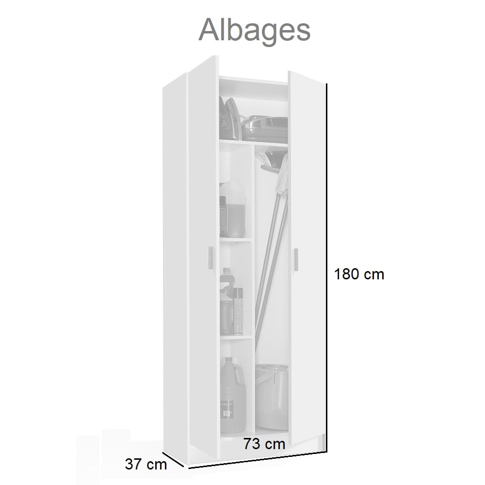 Armario bajo de dos puertas, multiuso, estante de altura regulable -  Alarcon - MEBLERO