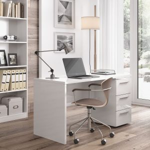 Mesa escritorio, con cajonera de 3 compartimentos y soporte lateral - Alarba