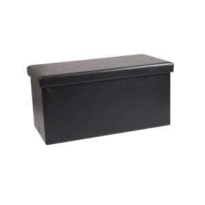 Puf plegable almacenamiento forma rectangular, varios colores, negro - Barriopedro