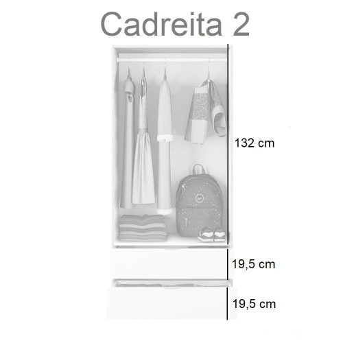 Medidas armario de 2 puertas batientes, barra para colgar y 2 cajones inferiores. - Cadreita