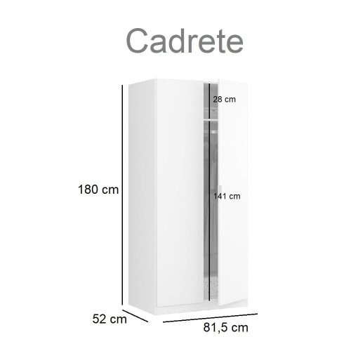 Medidas armario de 2 puertas batientes, un estante y una barra para colgar - Cadrete-min