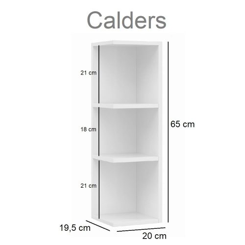 Medidas estante rinconero de baño para colgar con tres baldas abiertas - Calders