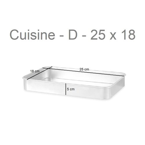Medidas rustidera rectangular de aluminio puro para gas y horno, distintas medidas - Cuisine - D - 25 x 18