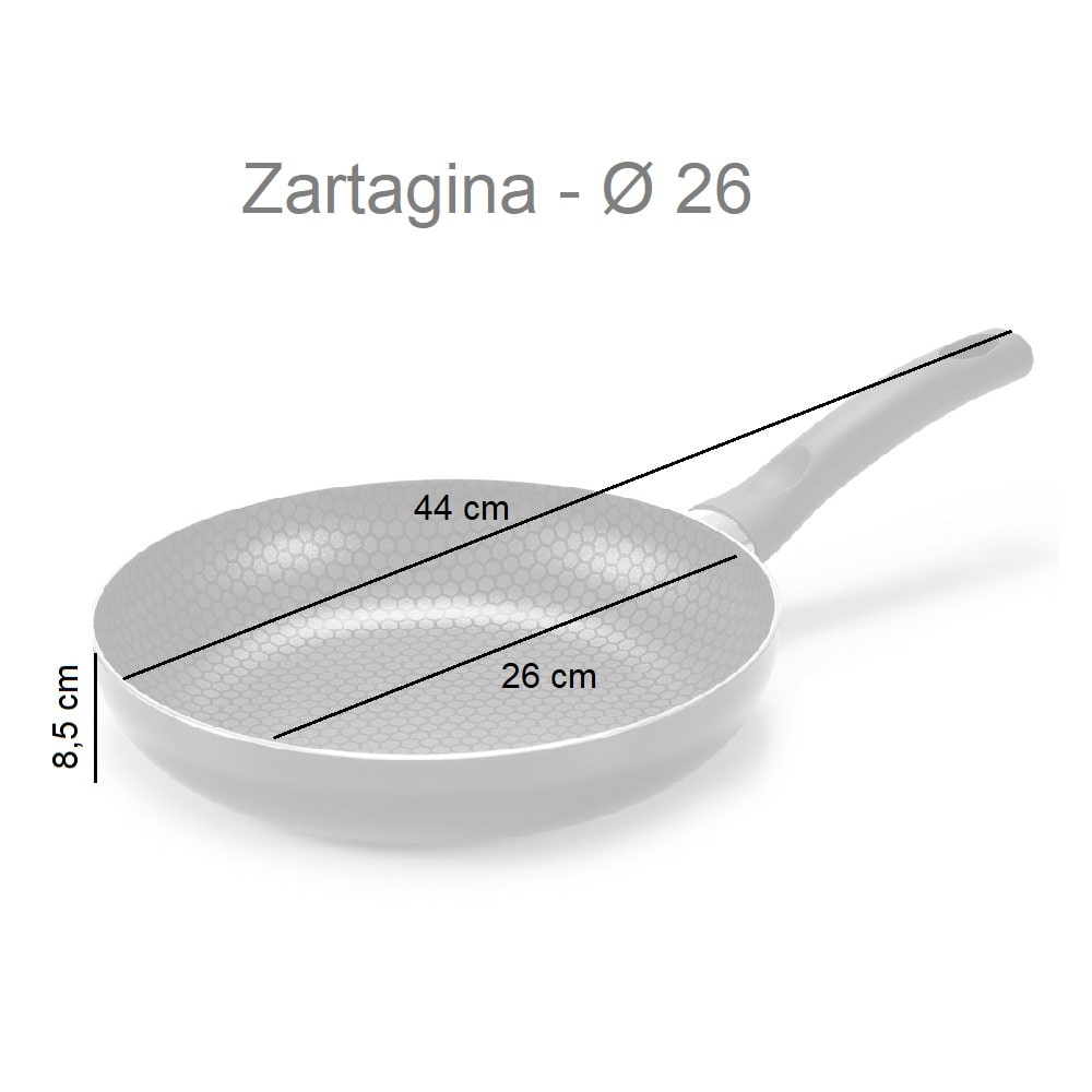 Sartén aluminio antiadherente de inducción, color negro, distintos tamaños - Zartagina 26 cm
