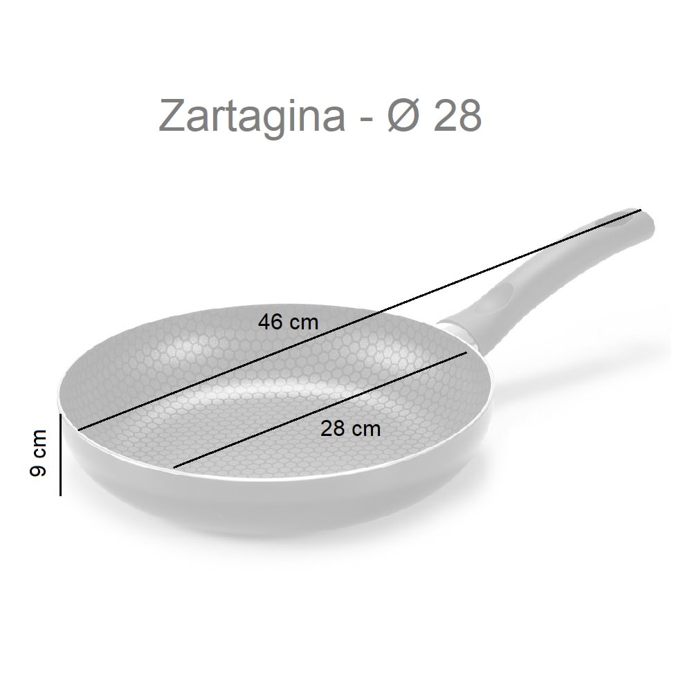 Sartén aluminio antiadherente de inducción, color negro, distintos tamaños - Zartagina 28 cm