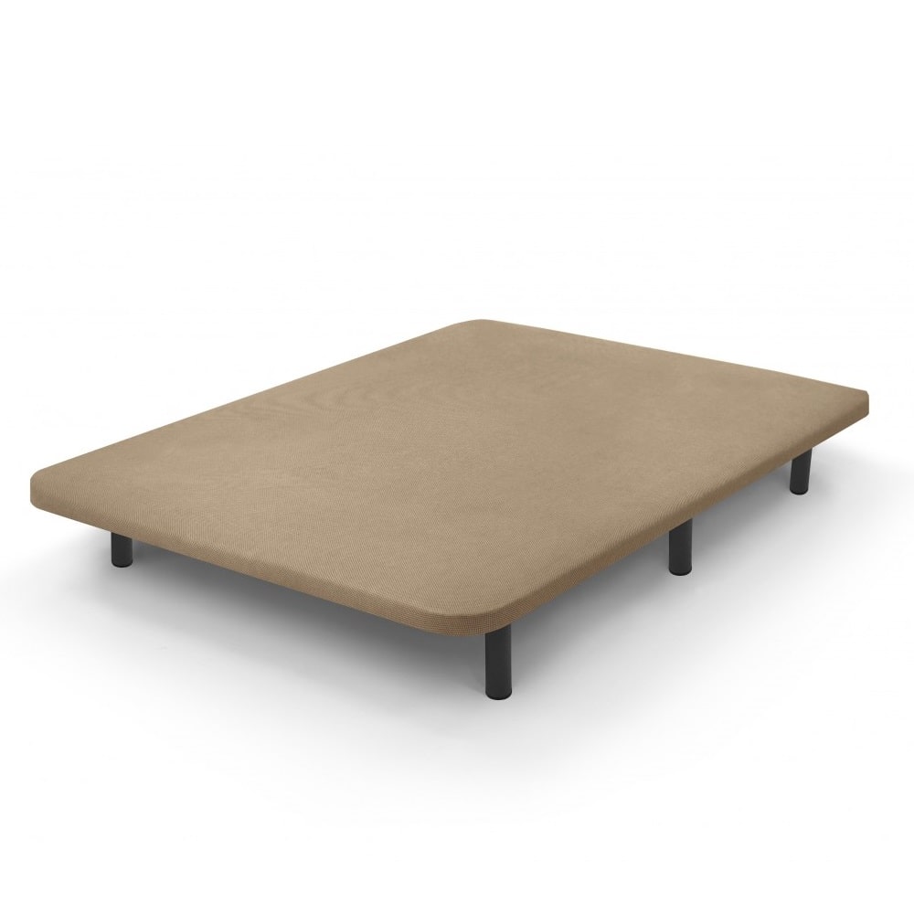 Base tapizada con patas, metálica, tejido 3D - Tapibase Beige 135 x 190