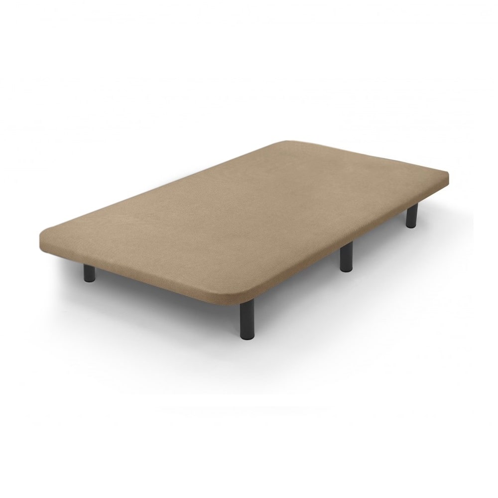 Base tapizada con patas, metálica, tejido 3D - Tapibase Beige 90 x 190