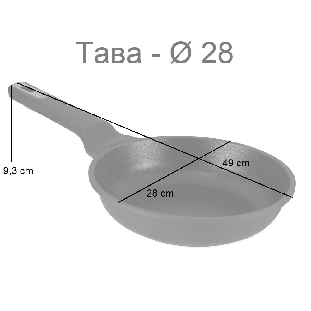 Sarten de aluminio antiadherente, para inducción, gas, electricidad y vitrocerámica - Taba 28 cm