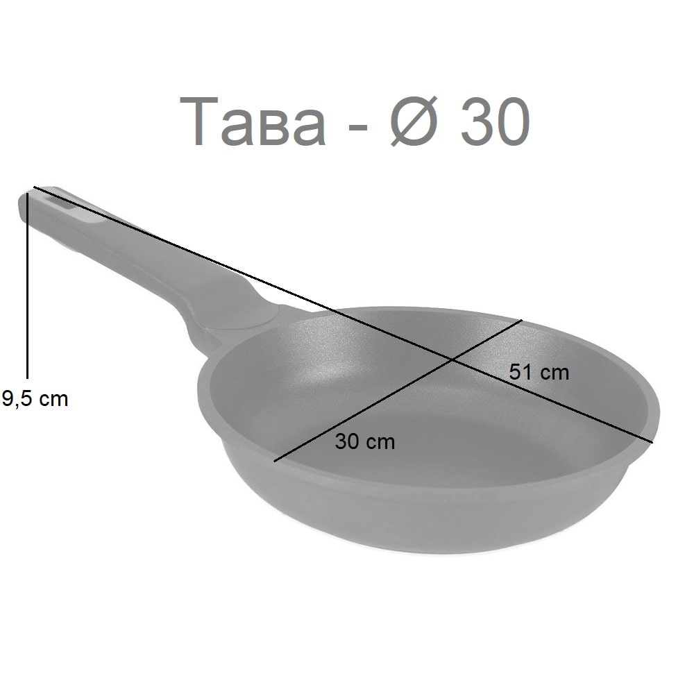 Sarten de aluminio antiadherente, para inducción, gas, electricidad y vitrocerámica - Taba 30 cm
