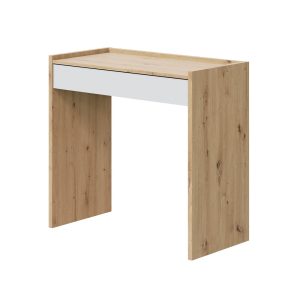 Mesa escritorio reversible con un cajón, soportes laterales lisos, cerrado - Camarles