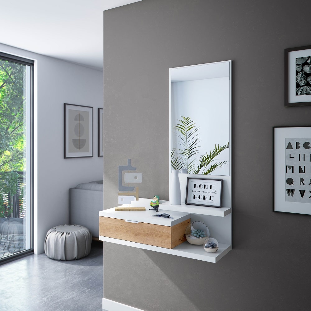 de pared pequeño para colgar con y espejo, asimétrico Cambrils - MEBLERO: muebles, decoración, colchones, jardín
