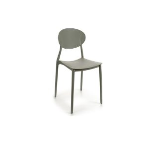 Silla de plástico, asiento cuadrado, respaldo ovalado, distintos colores, gris 2 - Lavardin