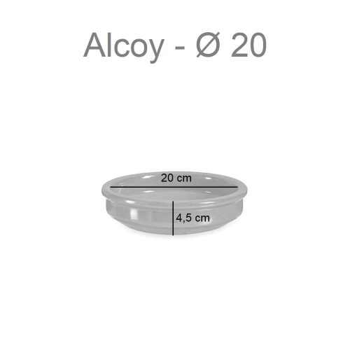 Medidas cazuela de barro redonda sin asas, disponibles en varios tamaños, 20 cm - Alcoy