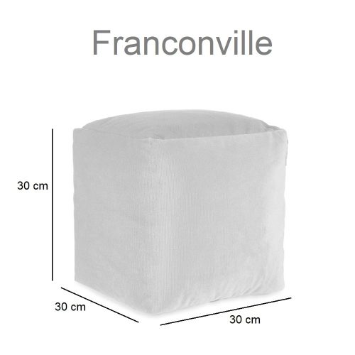 Medidas puf cuadrado de terciopelo, 30 x 30 cm, diferentes colores - Franconville