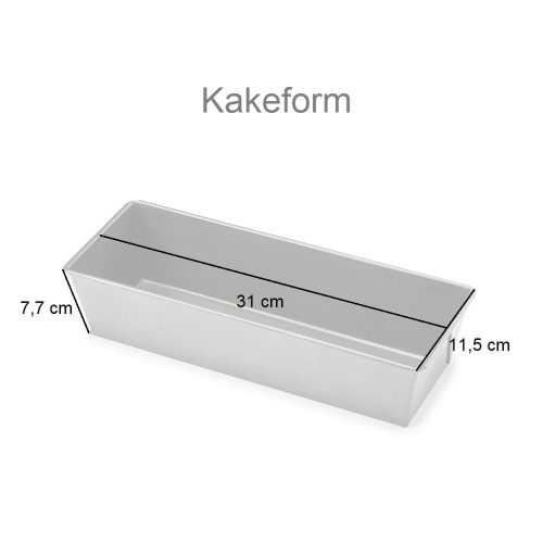 Medidas Molde metálico, gris antiadherente, apto para horno, rectangular, 31 cm - Kakeform