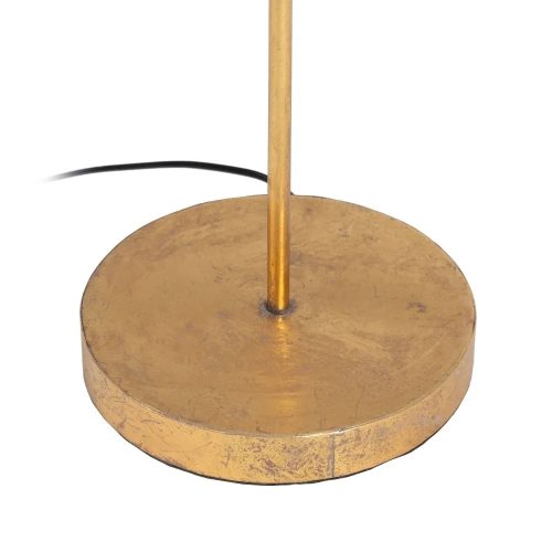 Base. Lámpara de pie metálica, diseño hojas largas doradas, base dorada, 1 bombilla - Almoines