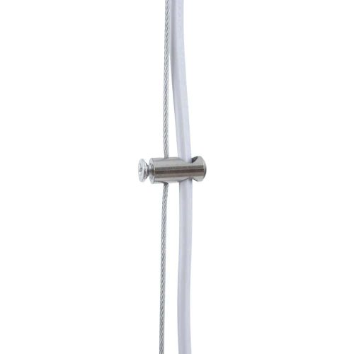 Cables. Lámpara colgante metal, diseño geométrico abstracto, líneas parte superior, 1 bombilla, blanca - Almazul