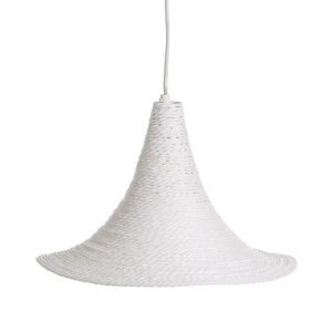 Lámpara colgante de cuerda de papel, blanca, 1 bombilla, forma cónica - Aljaraque