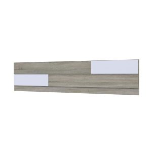 Cabecero de pared, 220 cm, tableros horizontales, bicolor roble-blanco - Bolonia
