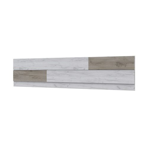 Cabecero de pared, 220 cm, tableros horizontales, bicolor blanco con vetas-gris claro - Bolonia