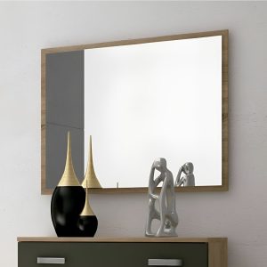 Espejo rectangular de colgar con marco, 90 x 75 cm, roble - Forli