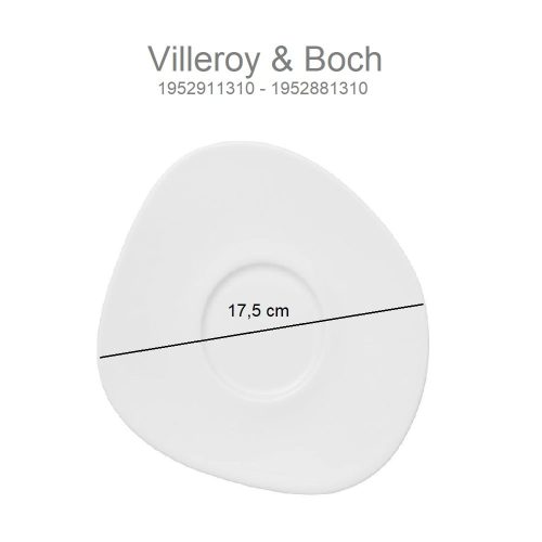 Medidas. Platillo para taza de café, porcelana, forma irregular, 17,5 cm, blanco - Organic, Villeroy & Boch