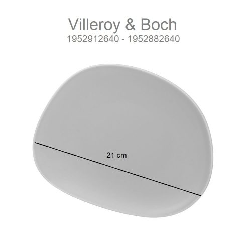 Medidas. Plato de desayuno, porcelana, forma irregular, 21 cm - Organic, Villeroy & Boch