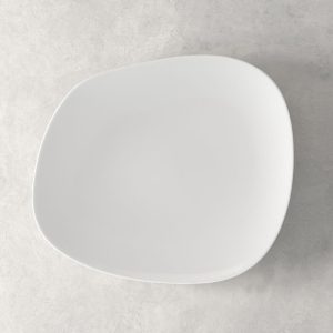 Plato llano, porcelana, forma irregular, 28 cm, blanco - Organic, Villeroy & Boch
