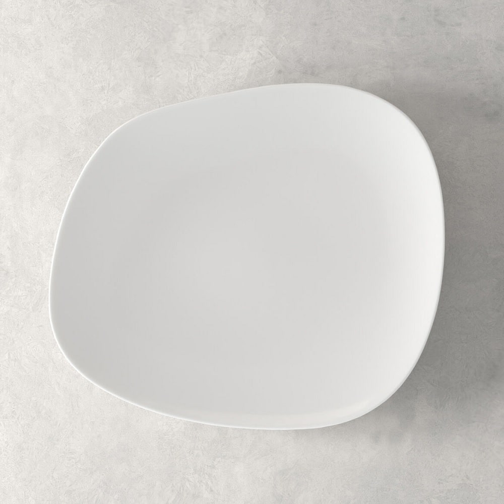 Plato llano, porcelana, forma irregular, 28 cm - Organic, Villeroy & Boch Blanco