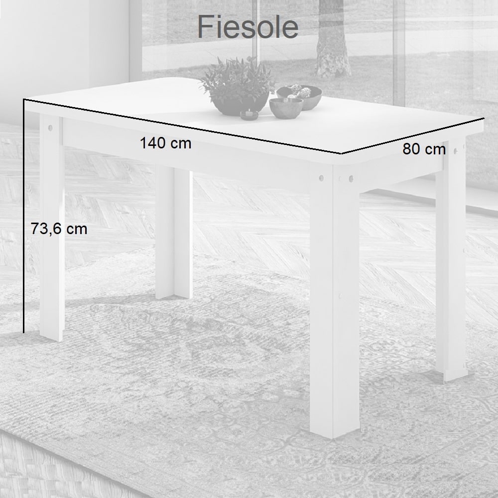 Mesa rectangular plegable 6 personas color blanco
