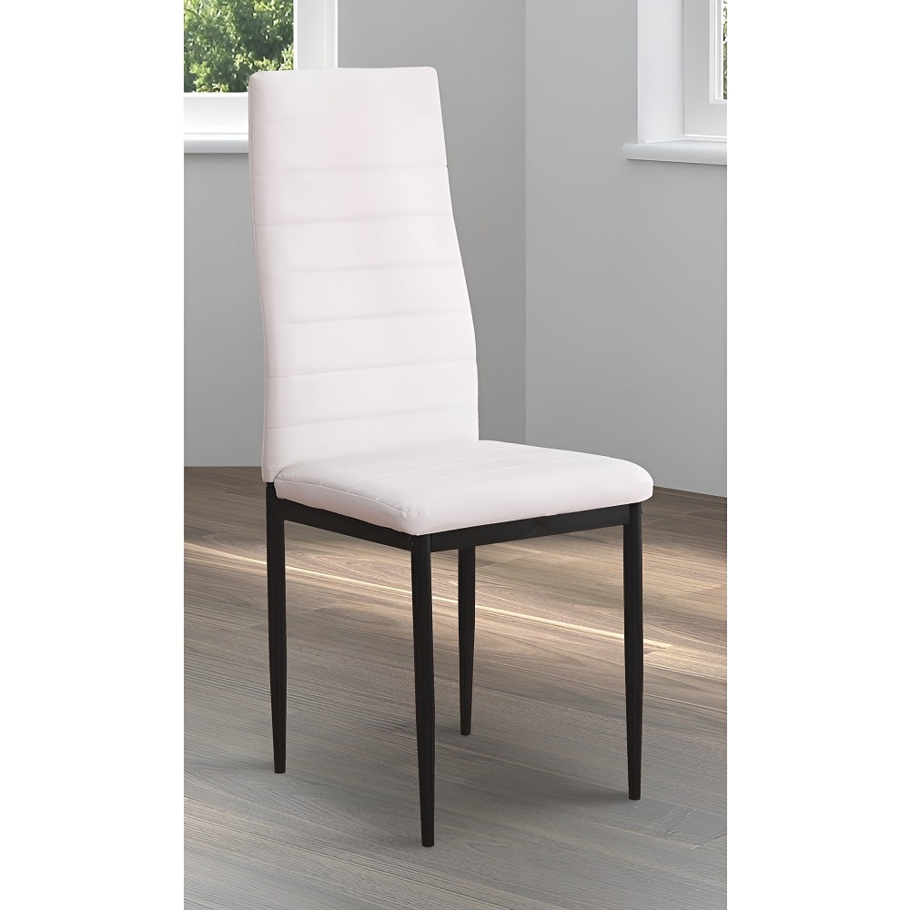 Silla piel sintética, asiento y respaldo acolchados, estructura metálica - Seano Blanco